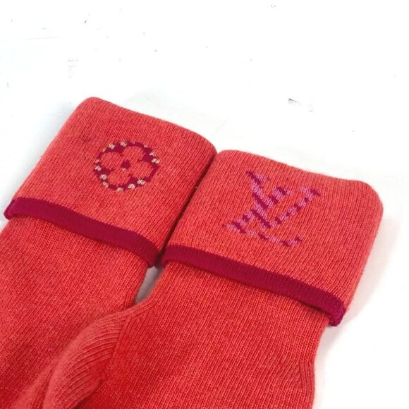 LOUIS VUITTON M70838 Gon Pop Monogram Gloves Wool / Cashmere pink/Red - Picture 3 of 10